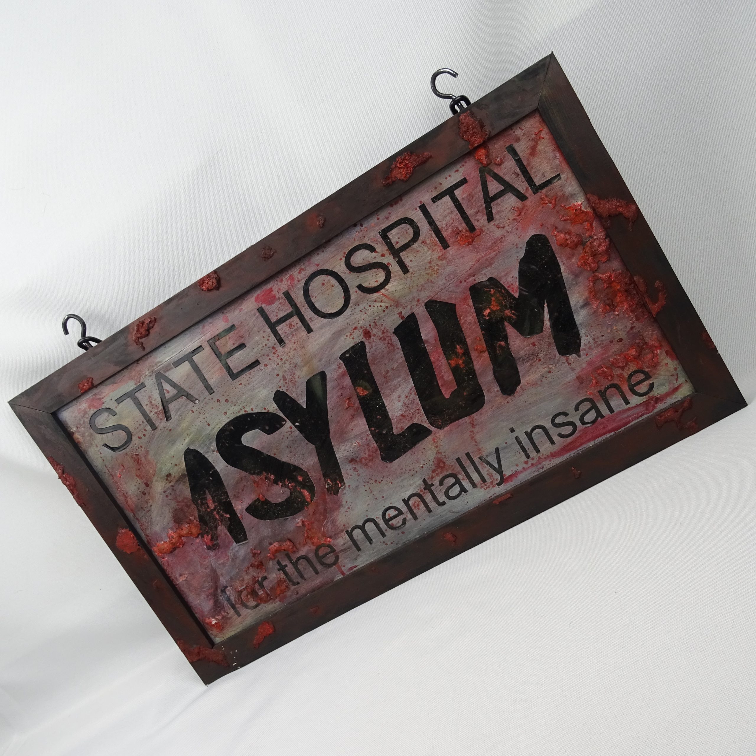 State Hospital Asylum Hanging Sign Including Heavy Duty Chain - Image 2