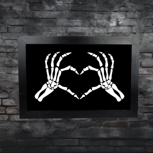 Skeleton Love Hands Framed Wall Art